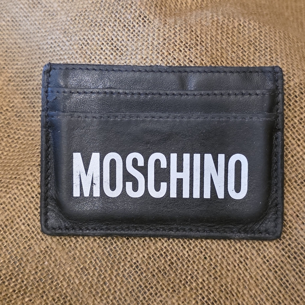 Moschino Black Leather Card Holder